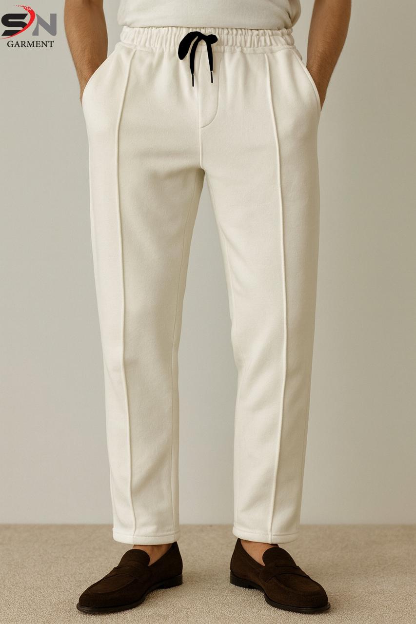 White Fleece Front Stripe Trouser For Mens & Boys STYLE GROOVE