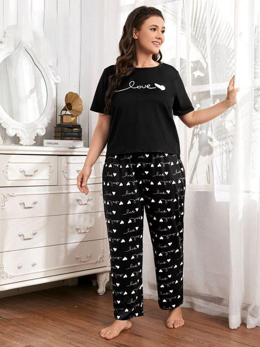 Love printed night suit jersey