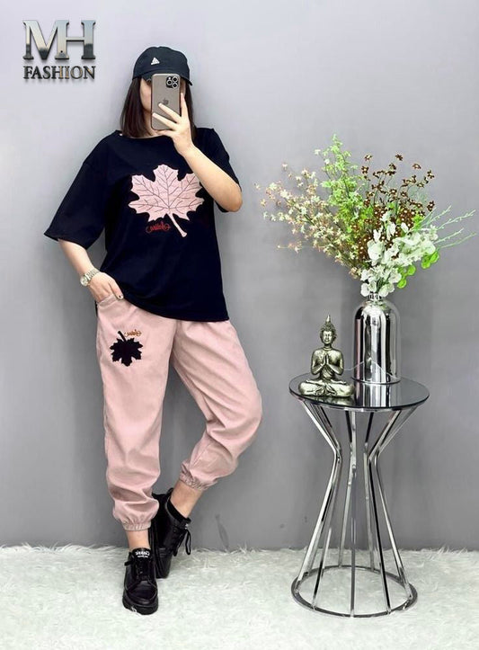 BLACK LEF DESIGN  TRACK SUIT FABRIC  COTTON JARSY