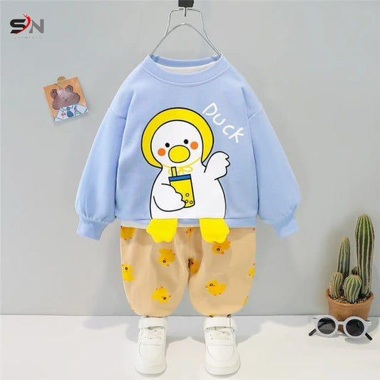 Blue duck Printed Winter Kids Track Suit Fabric Fleece STYLE GROOVE