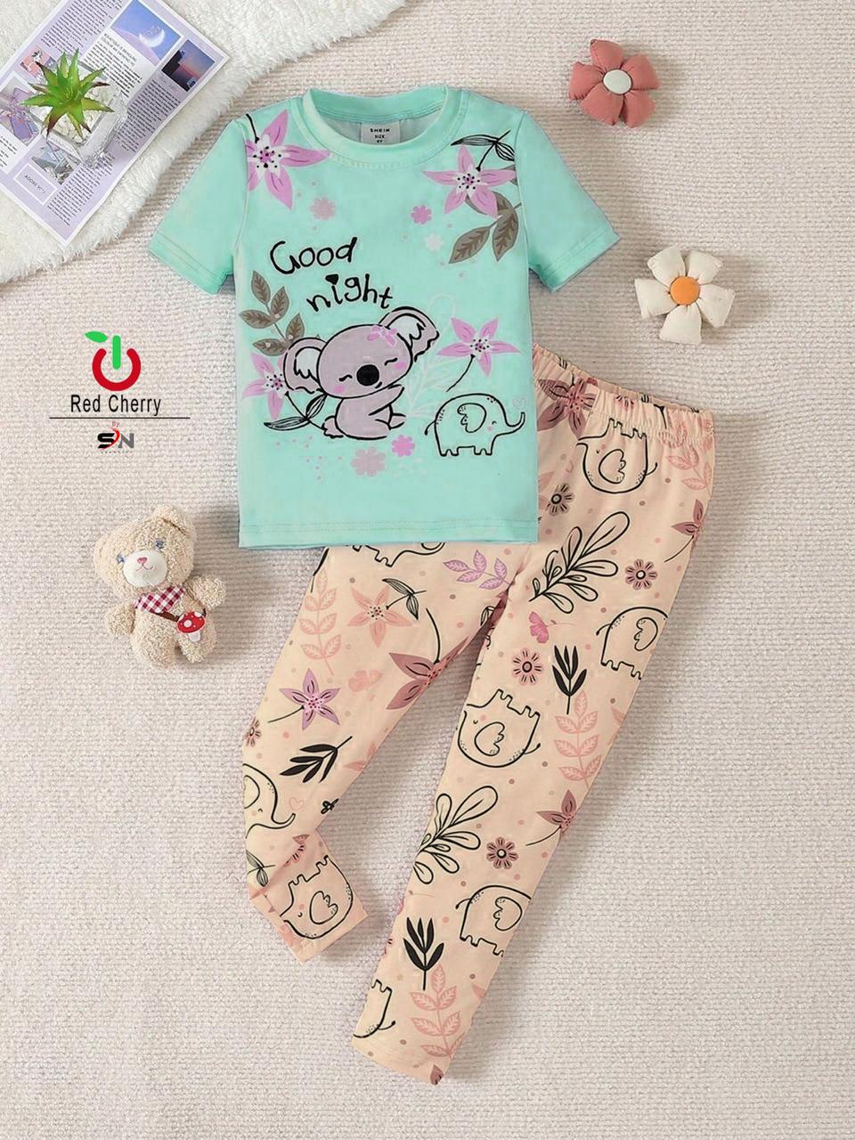Green Good Night Shirt & Trouser For Baby & Baba