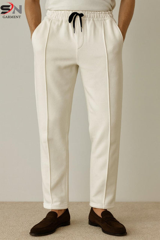 White Fleece Front Stripe Trouser For Mens & Boys STYLE GROOVE