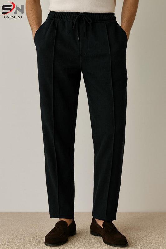 Black Fleece Front Stripe Trouser For Mens & Boys STYLE GROOVE