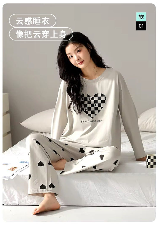 grey jacket heart printed night suit full selves fabric cotton jarsy