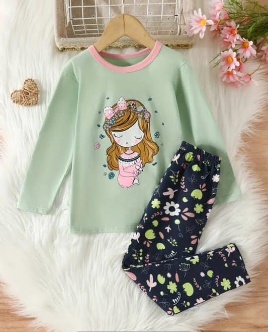 Green Elsa Style shirt & Trouser For Baby & Baba