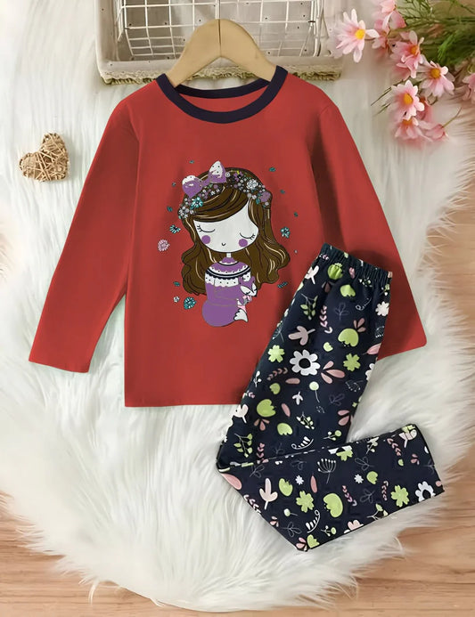 Red Elsa Style shirt & Trouser For Baby & Baba